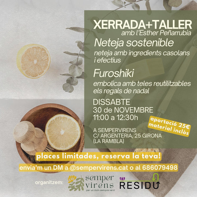 Taller Neteja sostenible+furoshiki amb l'Esther Peñarrubia